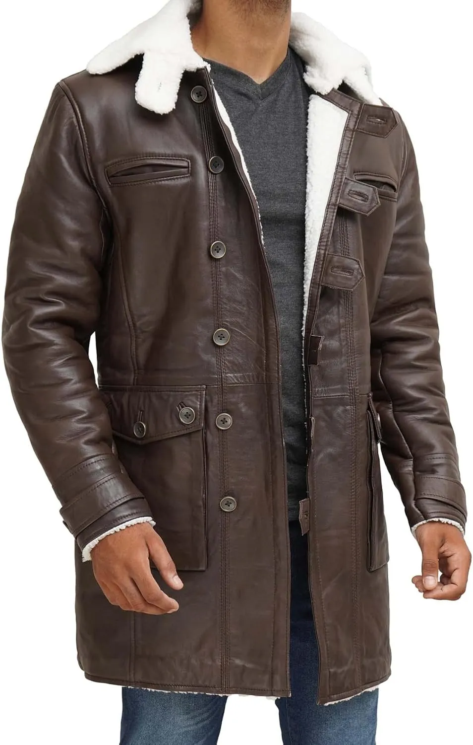 fjackets Real Lambskin Leather Jackets For Mens - Premium Men Leather Winter Coats