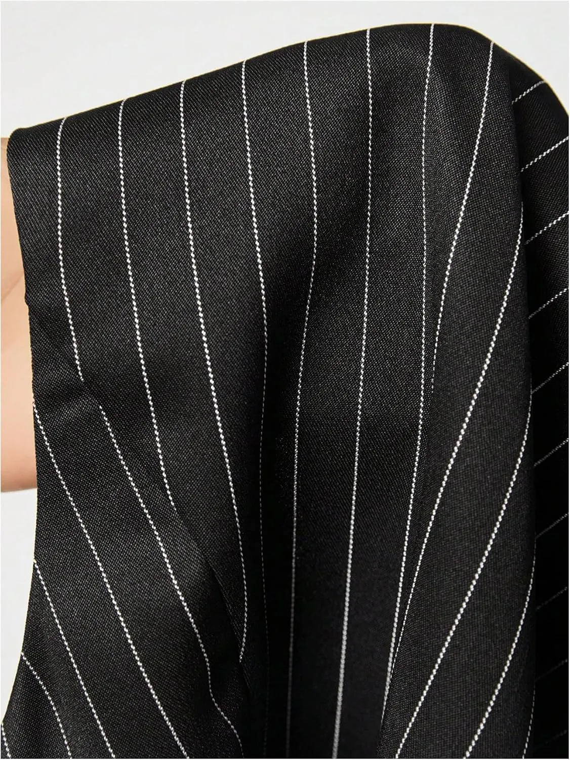 Floerns Women's Vintage Striped Sleeveless Vest Waistcoat Button Down Blazer Jackets