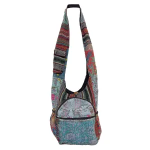 Floral Patchwork and Quilted Cotton Shoulder Bag