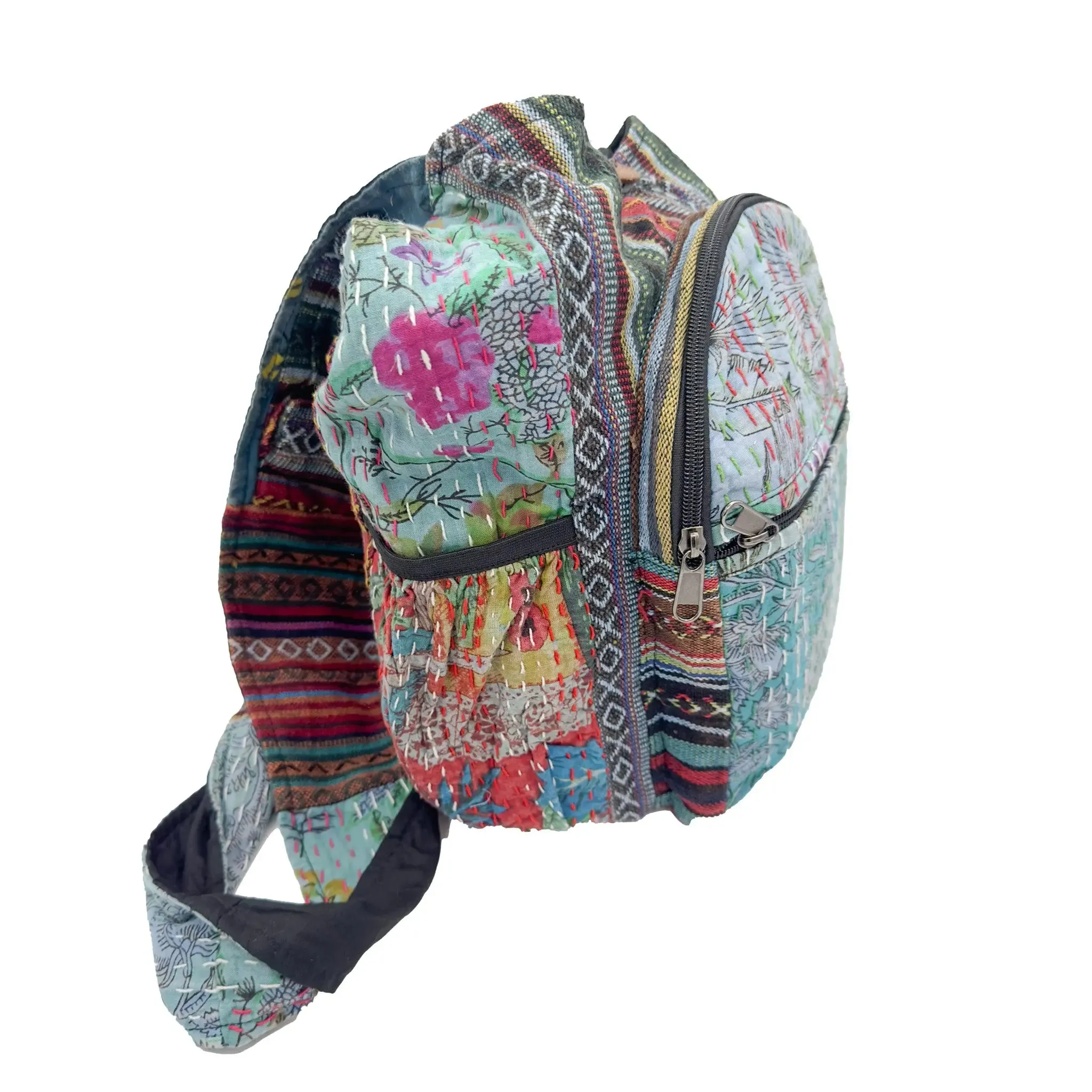 Floral Patchwork and Quilted Cotton Shoulder Bag