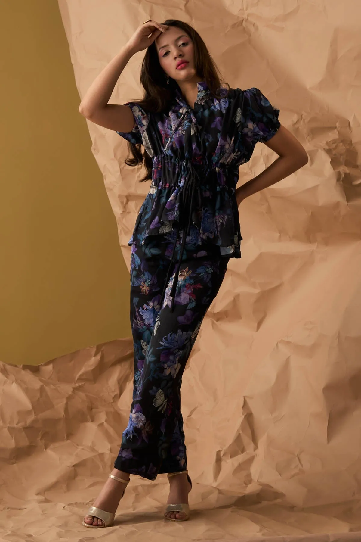 Floral Printed Gathered Top