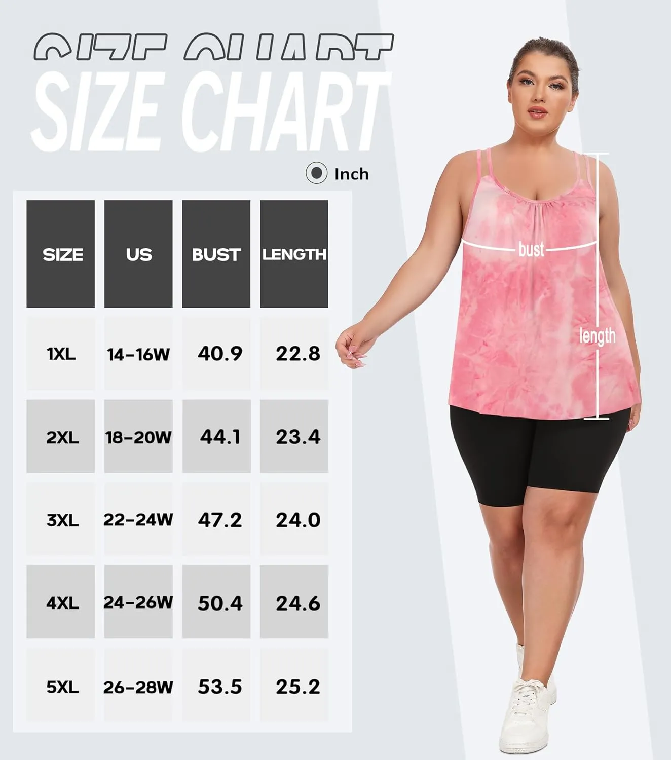 FOREYOND Women's Plus Size Tank Tops with Built in Bra Flowy Racerback Camisole Tops Casual Loose Pleated Summer Shirts