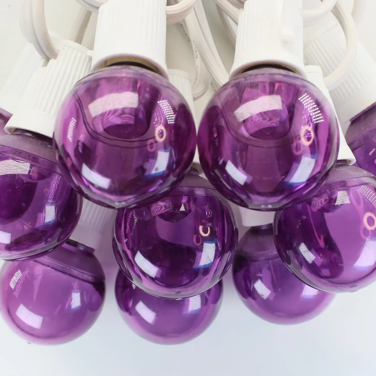 G40 Purple Smooth LED Bulbs E17 Bases (25 Pack)