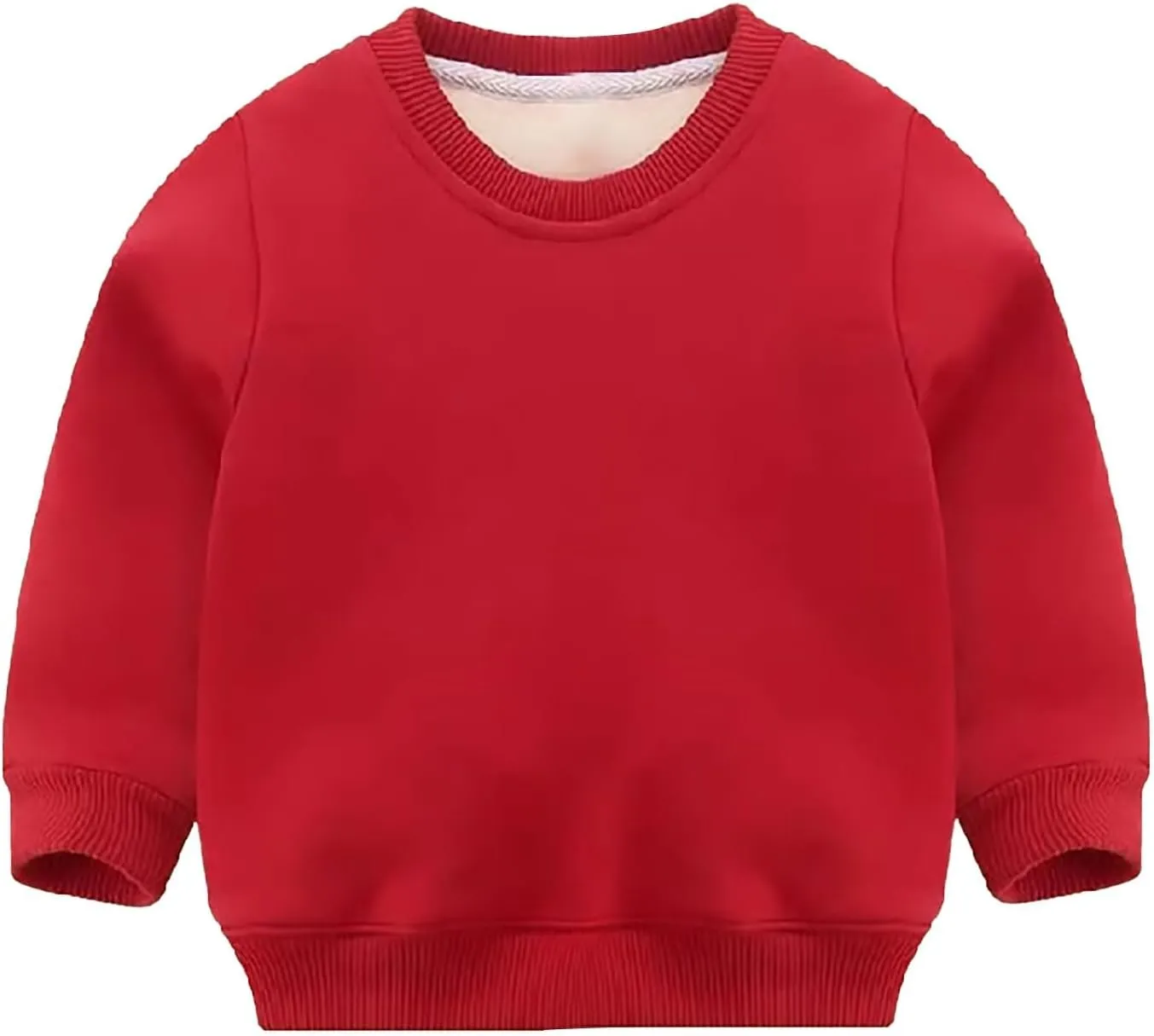 Girls and Toddlers' Winter Sherpa Lined Crewneck Sweatshirt Pullover Tops Kids Fleece Sweatshirt Boys Cotton Shirt