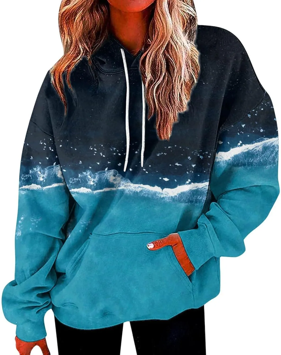 GOFULY Women'S Fashion Hoodies & Sweatshirts Long Sleeve Drawstring Hoodies Western Aztec Print Oversized Fall Tops Clothes