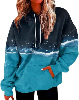 GOFULY Women'S Fashion Hoodies & Sweatshirts Long Sleeve Drawstring Hoodies Western Aztec Print Oversized Fall Tops Clothes