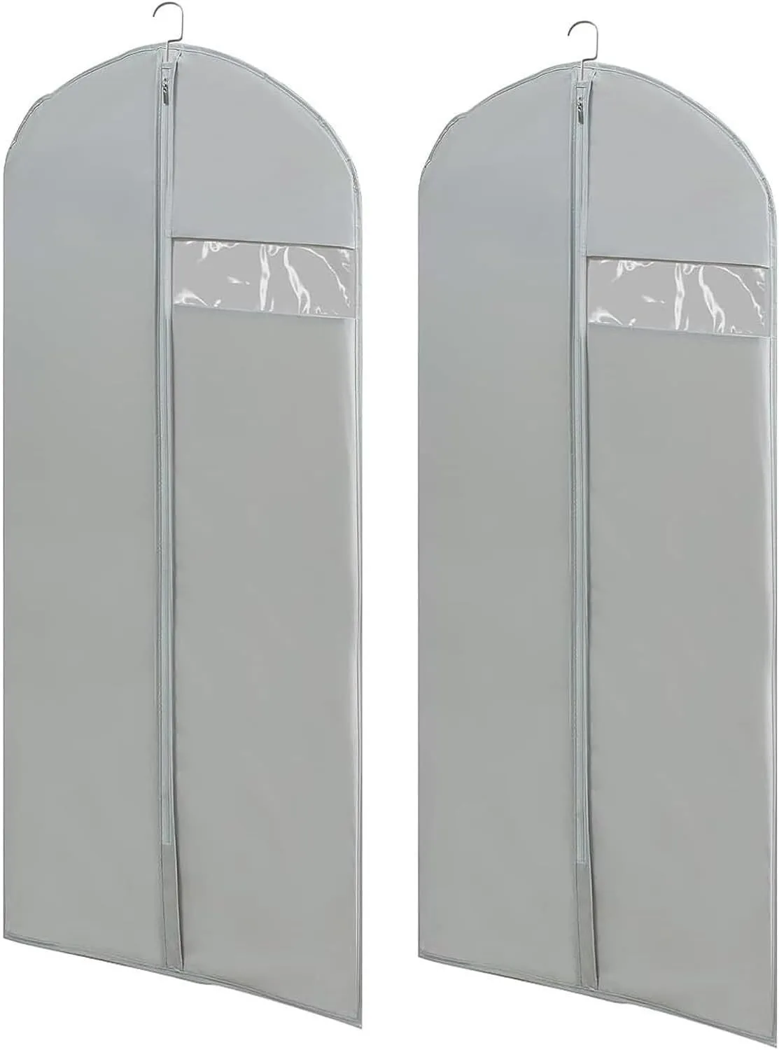 Habrur Clothes Cover 2pcs 55"" Garment Bags Travel Dress Bags For Hanging Clothes Gowns Jackets Shirts Suit Bags (Color : Grey, Size : 60 * 140cm)