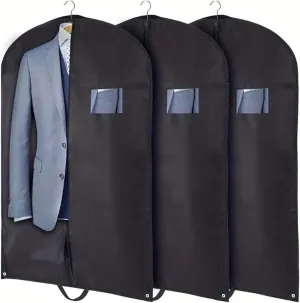 Habrur Clothes Cover 3pcs 40" Garment Bags Suit Bag for Travel & Clothing Storage Dresses Shirts Jackets Suit Bags