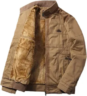 Haitpant Men Winter Padded Cotton Coats Lamb Quilted Jacket Middle Aged Classic fleece Jacket