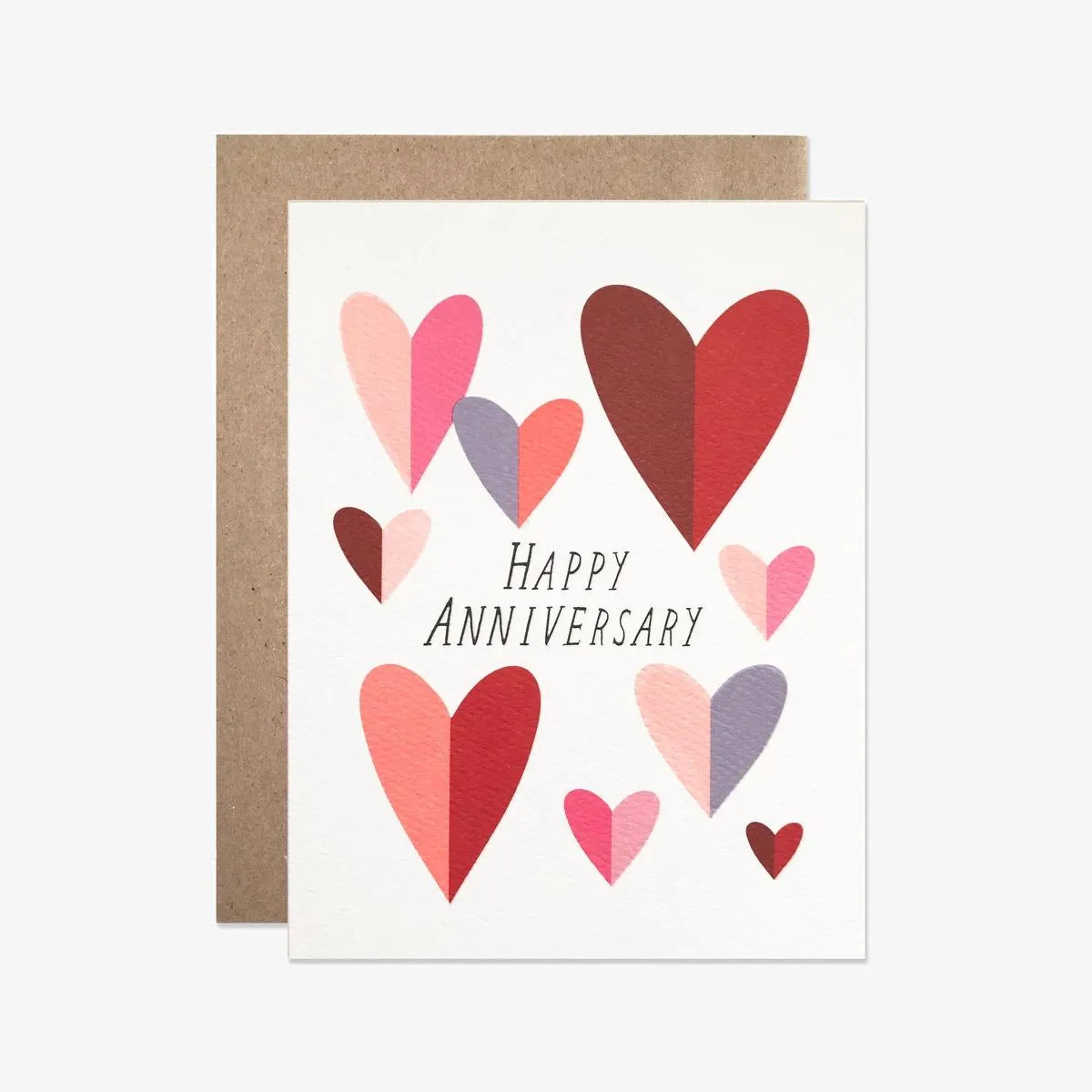 Happy Anniversary Folded Hearts Card