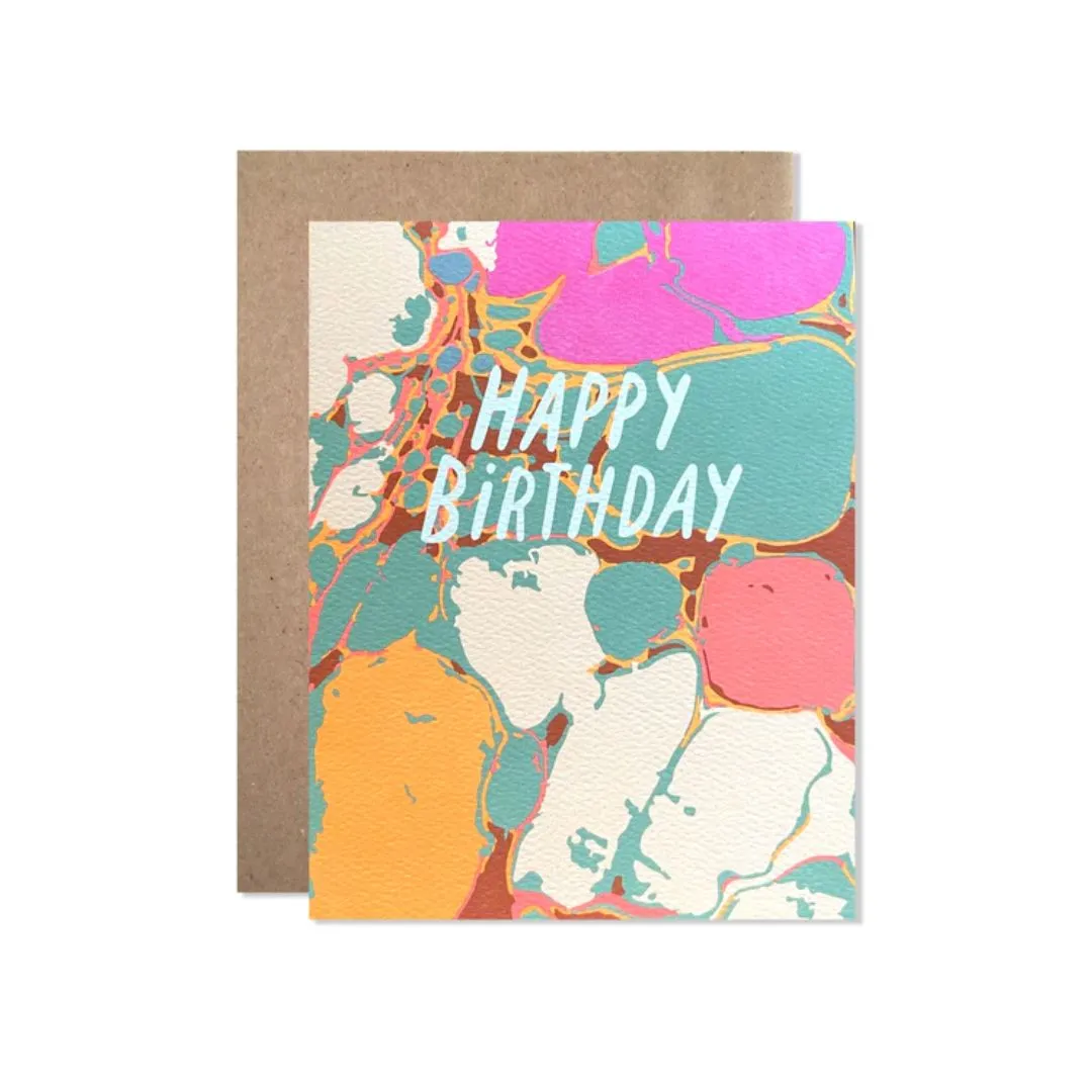 Happy Birthday Marbled Card