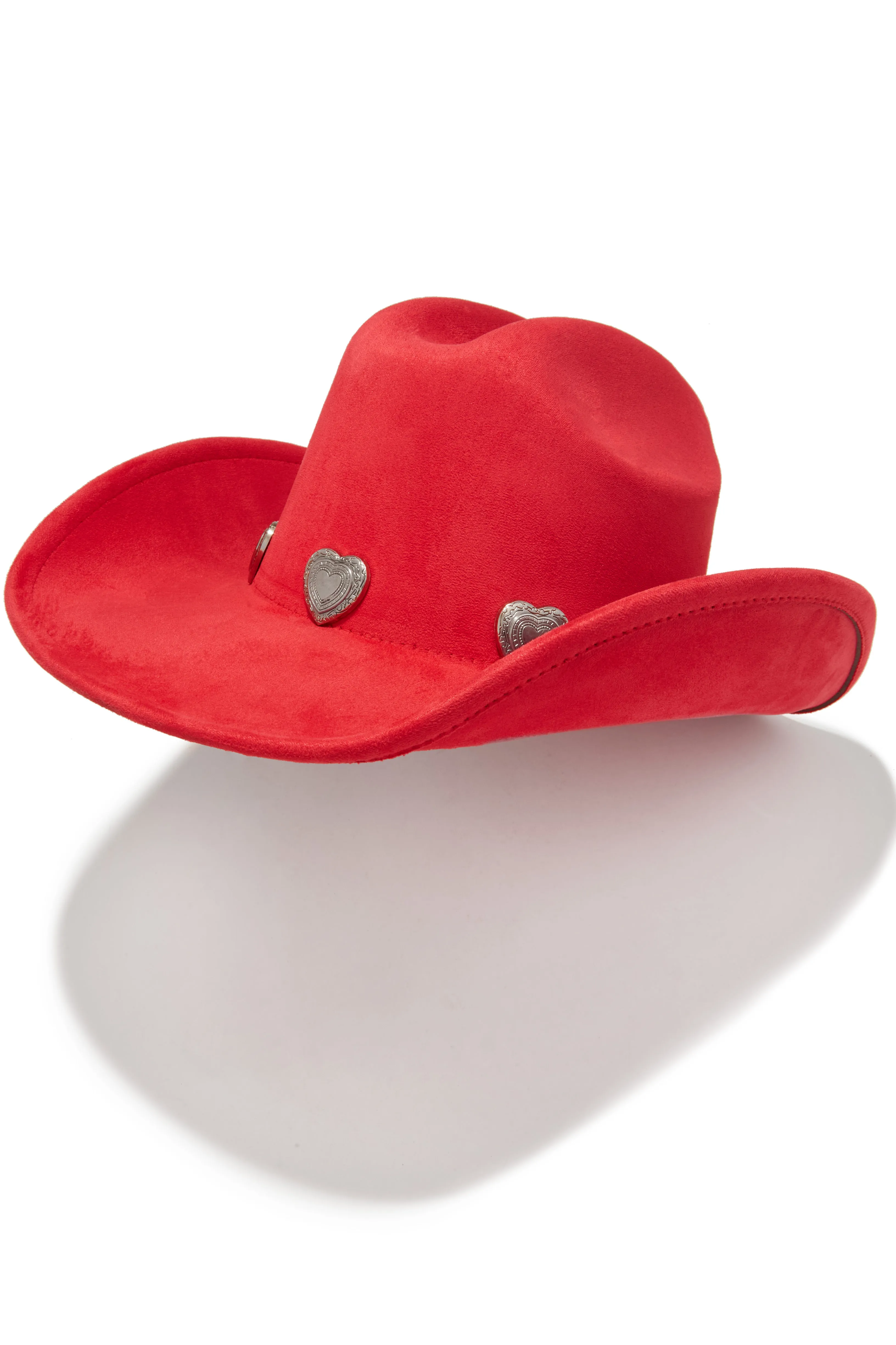 Heartbreaker Heart Pendants Cowgirl Hat - Red
