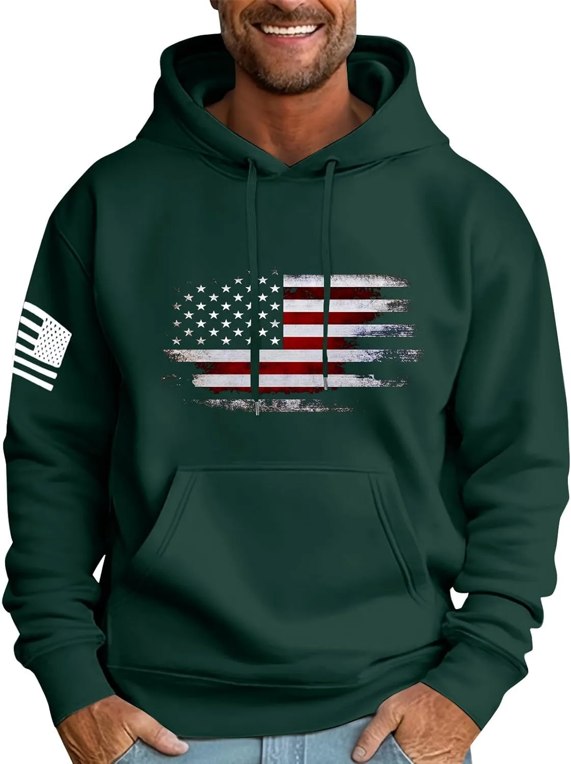 Hoodies For Men Drawstring Pockets Prints Long Sleeve Fashion Casual Graphic Sweatshirt
