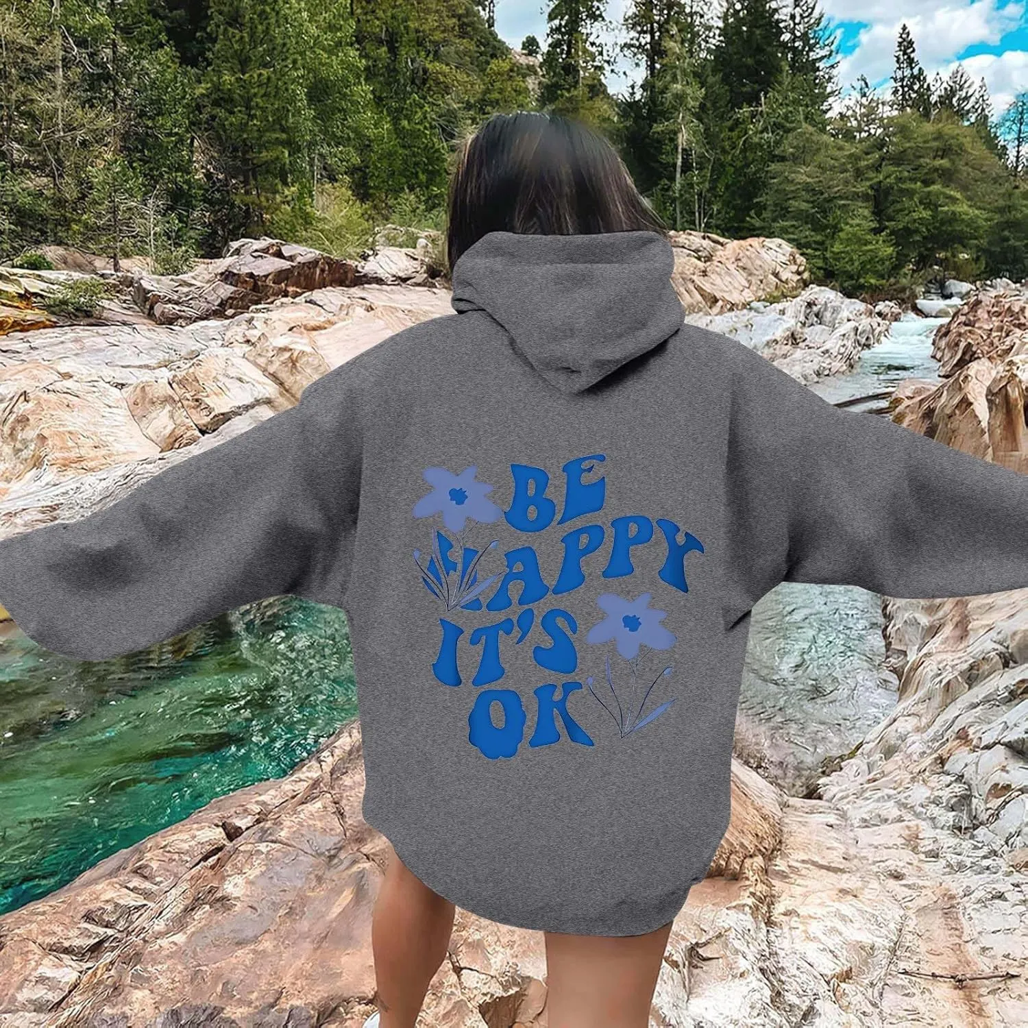 Hoodies for Women Plus Size Graphic Oversized Hooded Sweatshirts Casual Y2K Teen Girl Pullover Top Fall Clothes 2024