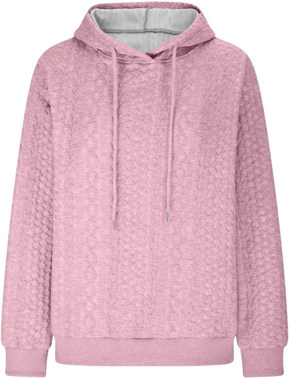 Hoodies For Women,2024 Fall Trendy Waffle Long Sleeve Drawstring Pullover Tops Casual Preppy Sweatshirt With Pockets