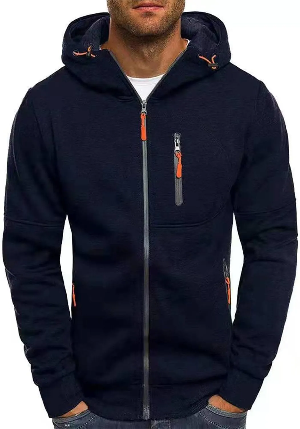 Hoodies Mens' Autumn Winter Long Sleeve Zipper Hooded Sweatshirt Cardigan Long Sleeve Sweatshirt Sports Hooded Jacket