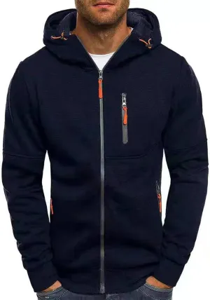 Hoodies Mens' Autumn Winter Long Sleeve Zipper Hooded Sweatshirt Cardigan Long Sleeve Sweatshirt Sports Hooded Jacket