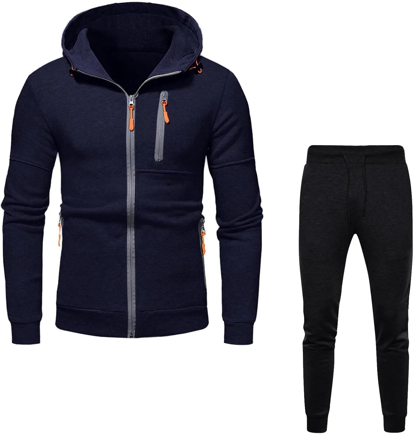 Hoodies Mens' Autumn Winter Long Sleeve Zipper Hooded Sweatshirt Cardigan Long Sleeve Sweatshirt Sports Hooded Jacket