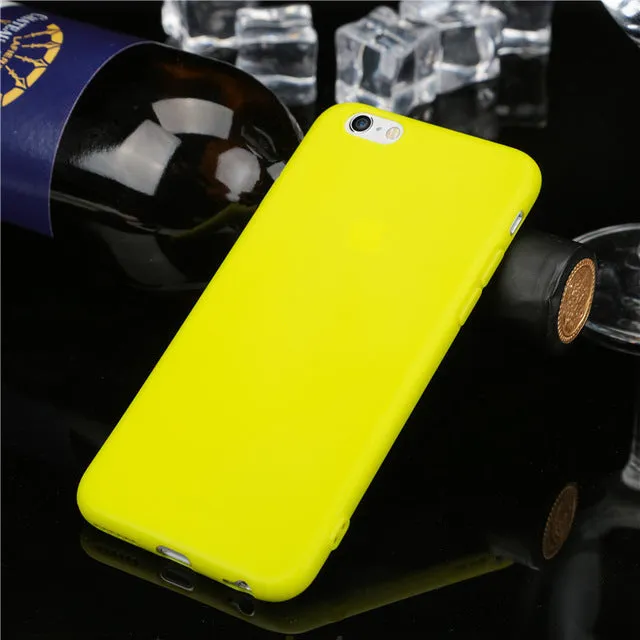 Hot sale shell Candy Colorful Ultra thin Cute Soft TPU Phone Cases for iPhone 6 6S 6Plus 6s plus 7 7plus 5 SE 5S case coque