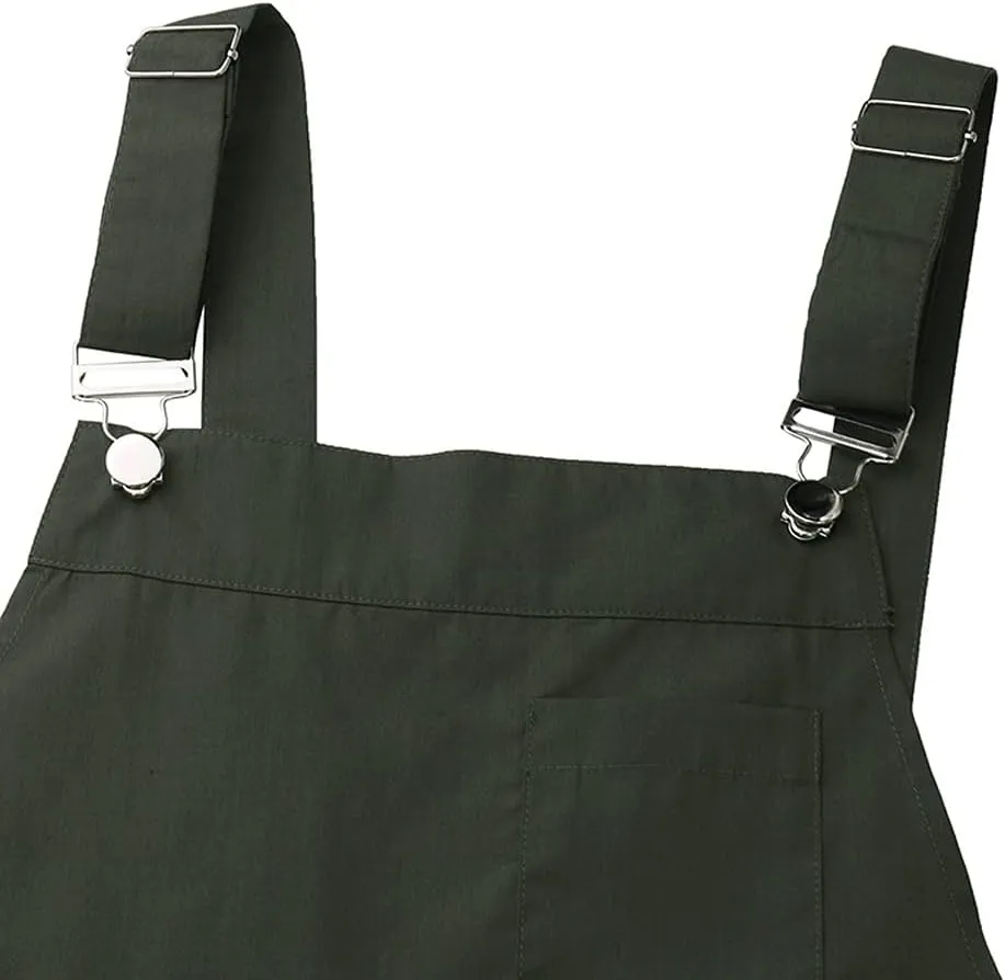 Hotmiss Women's Adjustable Strap A-Line Pinafore Bib Maxi Long Overall Dress