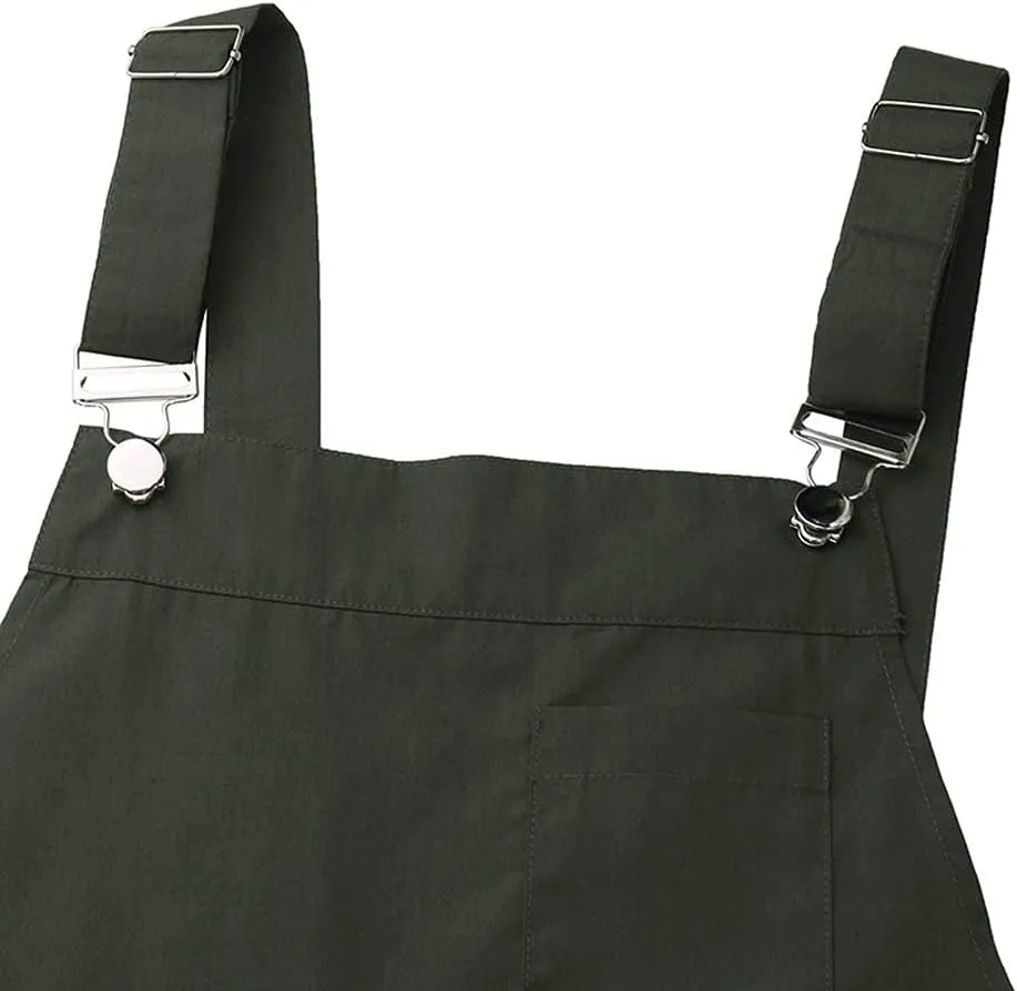 Hotmiss Women's Adjustable Strap A-Line Pinafore Bib Maxi Long Overall Dress