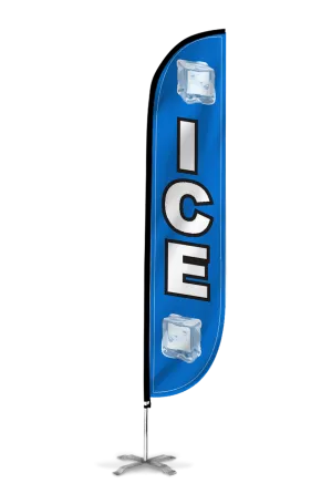 Ice Feather Flag Blue