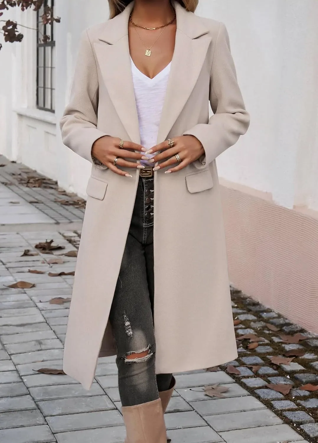 IDEALSANXUN Womens Long Wool Coats Fall Winter Trench Coat Peacoat Dress Jackets