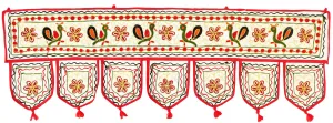 Indian Door Decoration Toran Window Valance Handmade (Off-White, 34 x 13 inches)