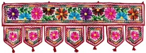 Indian Toran Door Decoration Window Valance Handmade (Off-White, 34 x 13 inches)