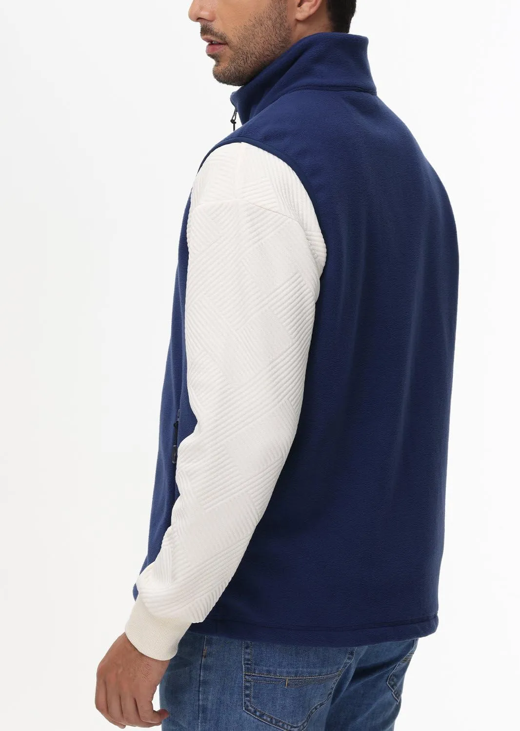 JIHUILAI Mens Fleece Vest Lightweight Sleeveless Polar Fleece Zip Up Outerwear Vests winter Warm Jacket With Zipper Pockets