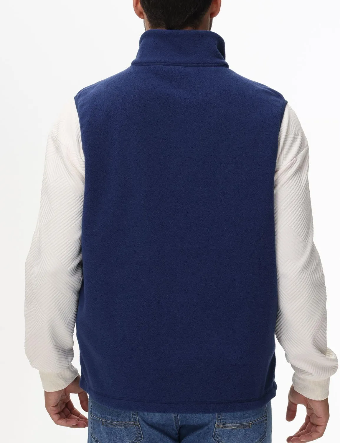JIHUILAI Mens Fleece Vest Lightweight Sleeveless Polar Fleece Zip Up Outerwear Vests winter Warm Jacket With Zipper Pockets