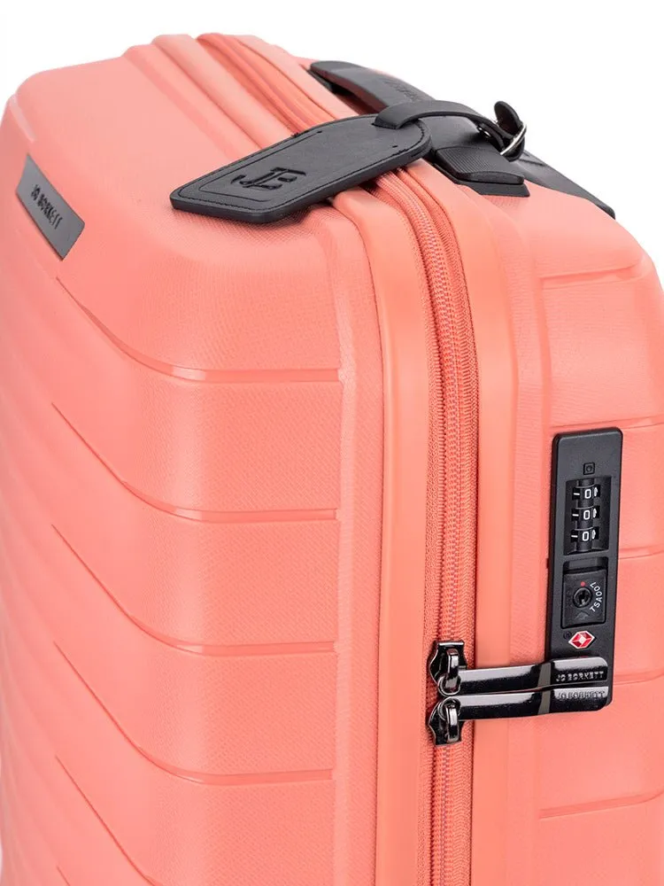 Jo Borkett Onyx 4 Wheel Carry On 54cm Spinner | Coral