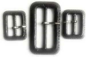 Katz Trimming / Trims Unlimited BROWN BUCKLE SET - 2 Sizes Faux LEATHER,TRENCH AND RAIN COAT Buckles (Brown BUCKLE SET-One 2" & Two 1.5'' (3 PC) Faux LEATHER)