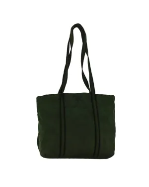Khaki Nylon Shoulder Bag with Rustic Charm