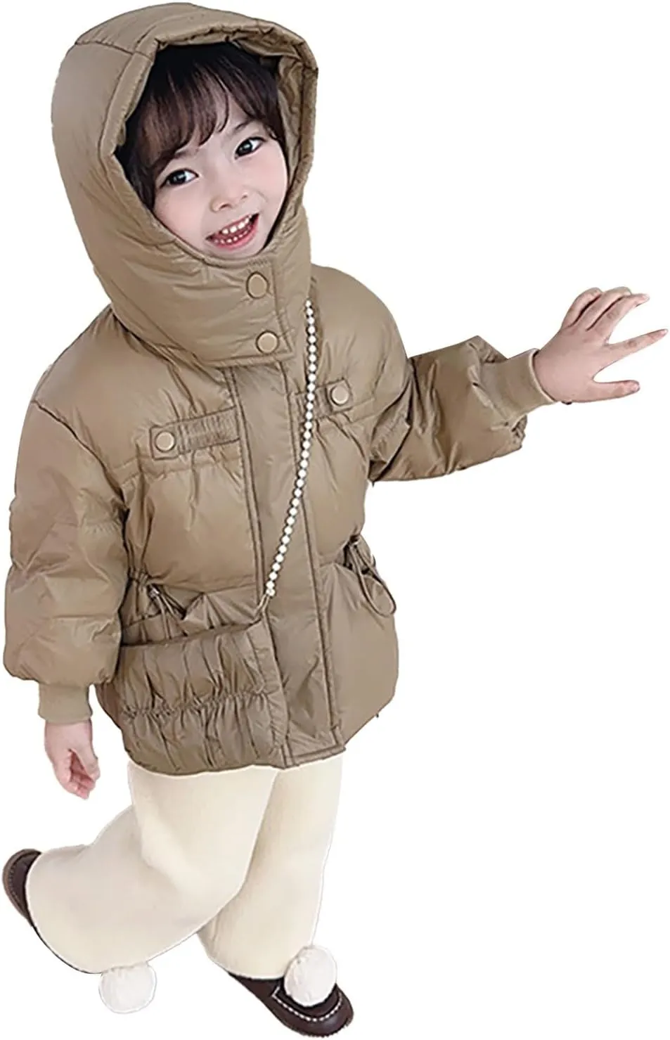 Kids Toddler Baby Girls Boys Winter Warm Thick Solid Cotton Long Sleeve Padded Jacket Coat Clothes Girls