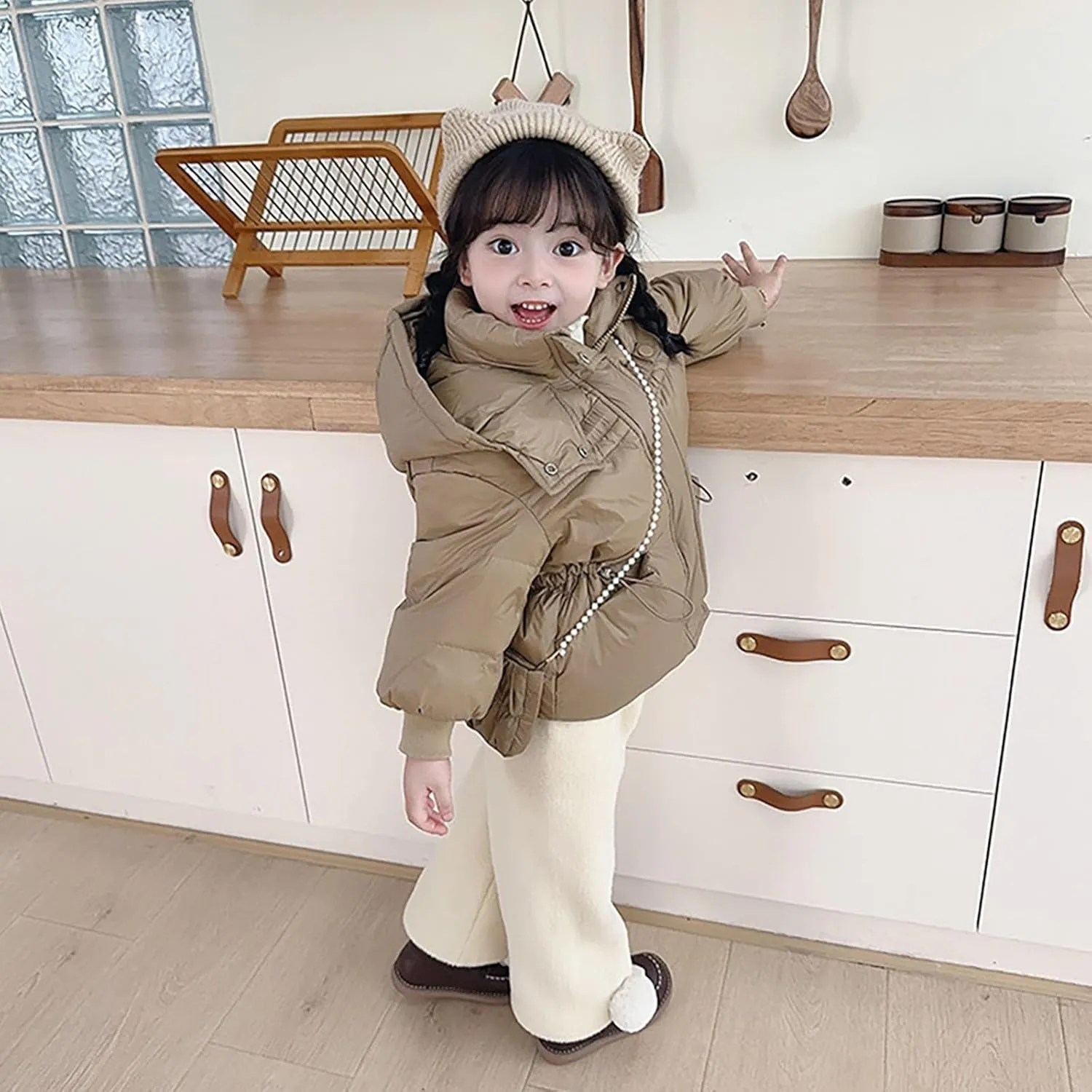 Kids Toddler Baby Girls Boys Winter Warm Thick Solid Cotton Long Sleeve Padded Jacket Coat Clothes Girls