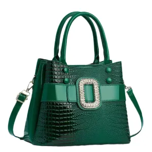Leather Stone Pattern Shoulder Bags