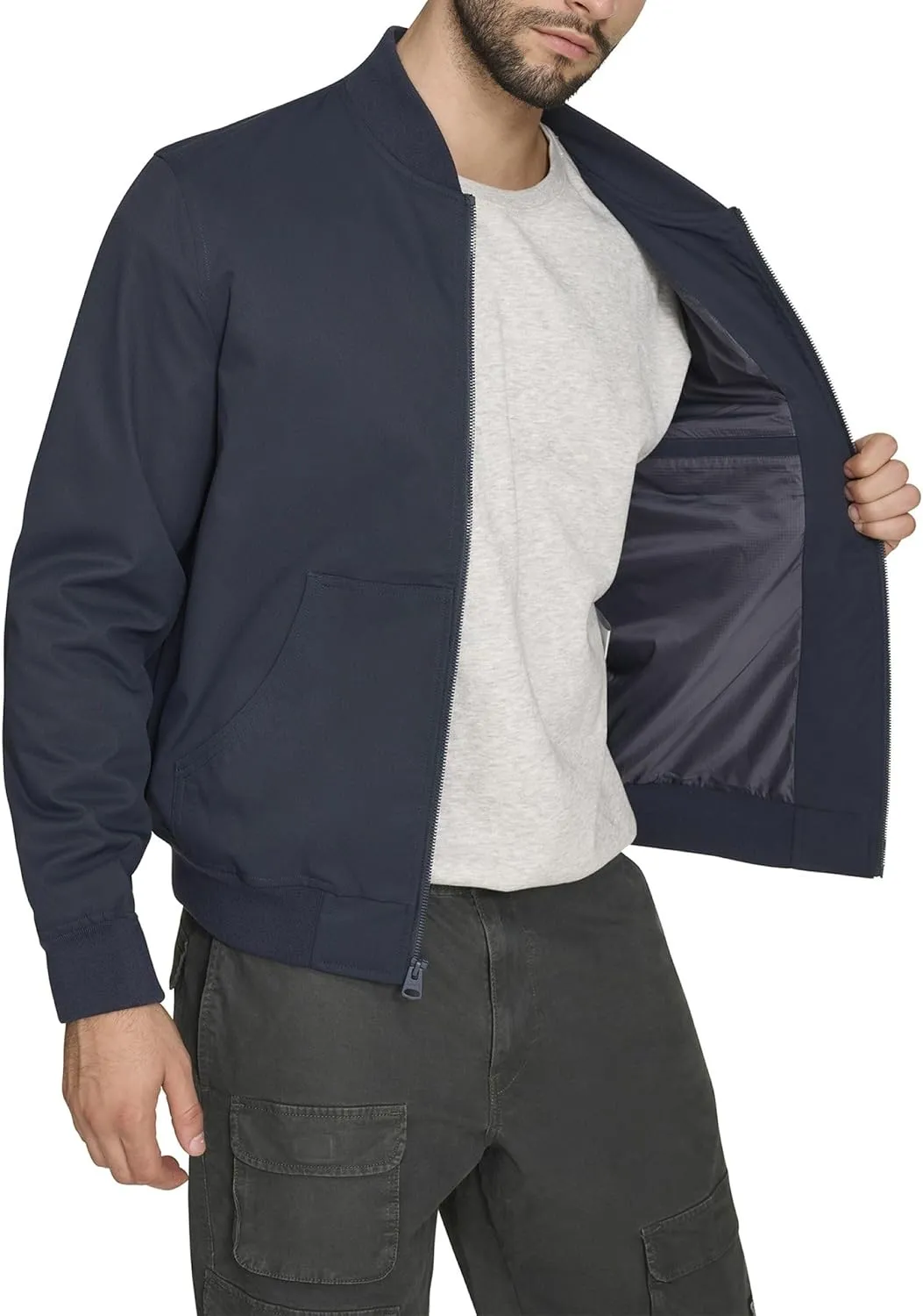 Levi's Men's Rib Knit Bomber with Chest Zip Pocket