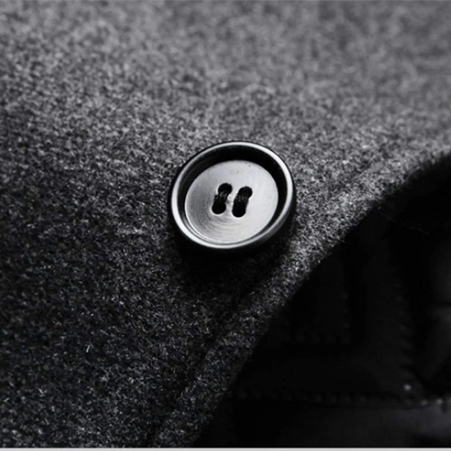 Lu's Chic Men's Wool Trench Coat Winter Coats Single Breasted Quilted Fall Long Sleeve Slim Fit Casual Dressy Jackets