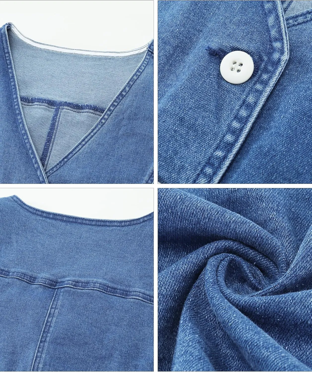 luvamia Jean Vests for Women Crop Denim Top Button Down Waistcoat Vest Tank Tops Fashion Casual Sleeveless Jacket