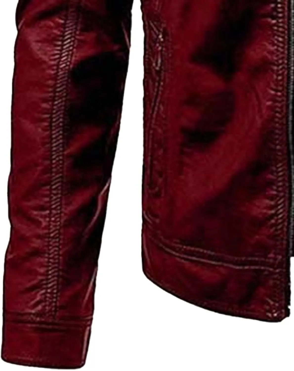 Maiyifu-GJ Men's Faux Leather Jacket Stand Collar Motorcycle Leather Jackets Casual Lightweight Zip Up Biker Coat