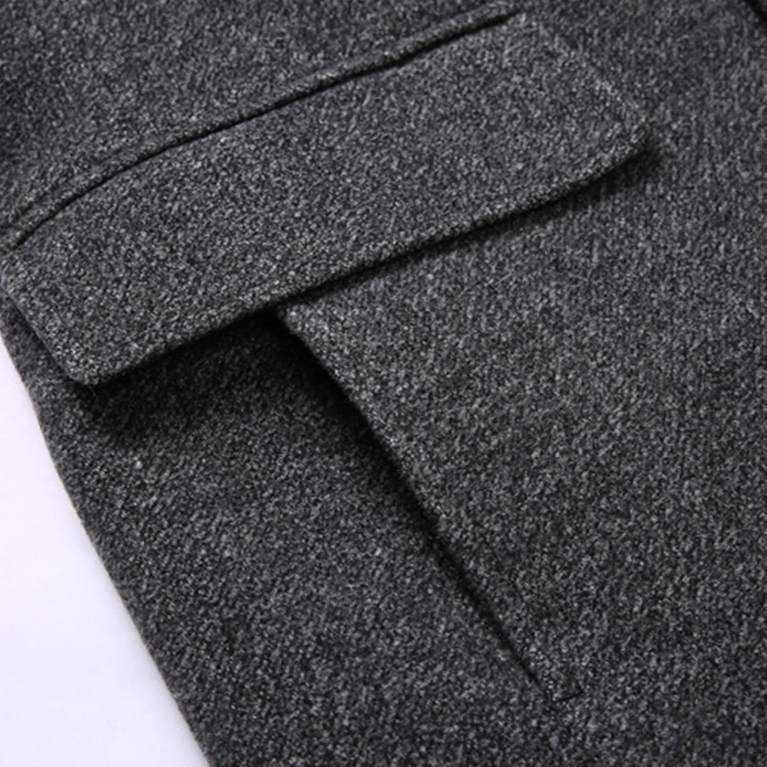 Maiyifu-GJ Men's Long Wool Blend Trench Coat Scarfs Collar Single Breasted Slim Fit Overcoat Winter Warm Mid-Length Coats