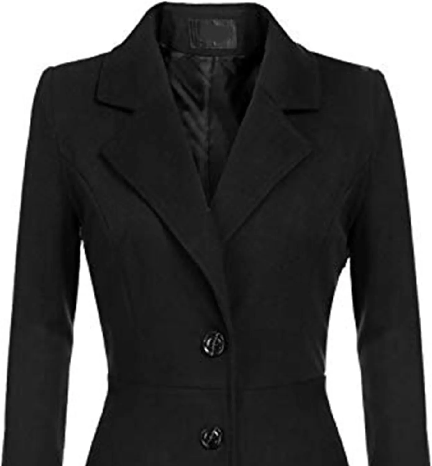 Maiyifu-GJ Women's Winter Wool Blend Dress Coats Notch Lapel Single Breasted Trench Coat Fashion Overcoat Jacket Outwear