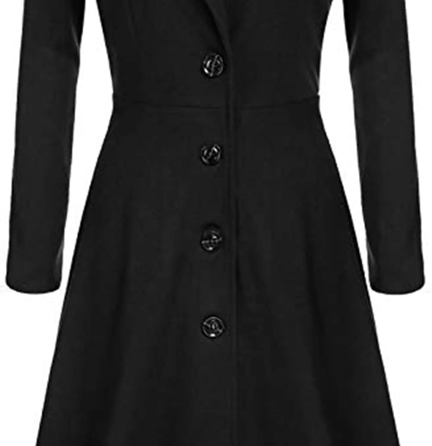 Maiyifu-GJ Women's Winter Wool Blend Dress Coats Notch Lapel Single Breasted Trench Coat Fashion Overcoat Jacket Outwear