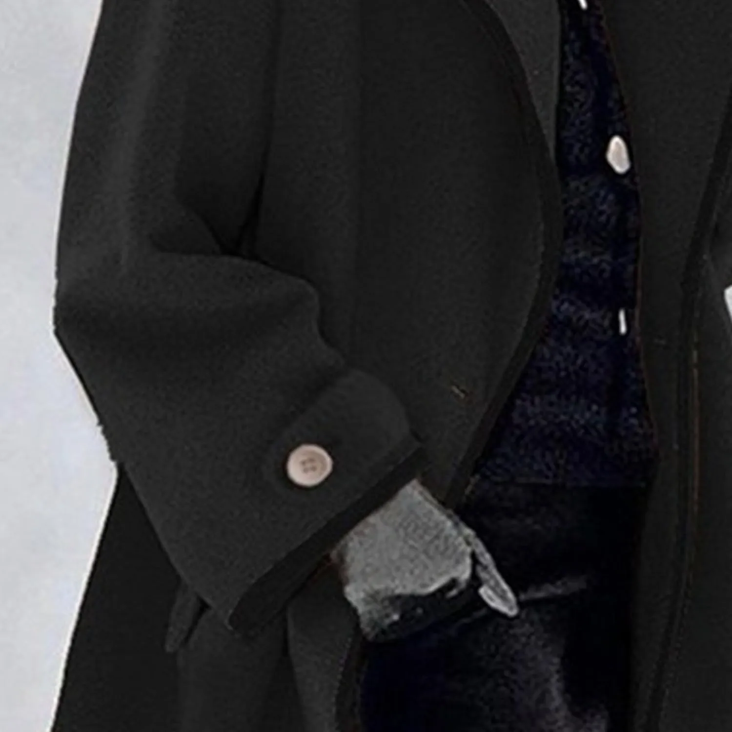 Maiyifu-GJ Wool Coat for Women Casual Notch Lapel Coat Plus Size Single Breasted Long Winter Wool Trench Pea Coat
