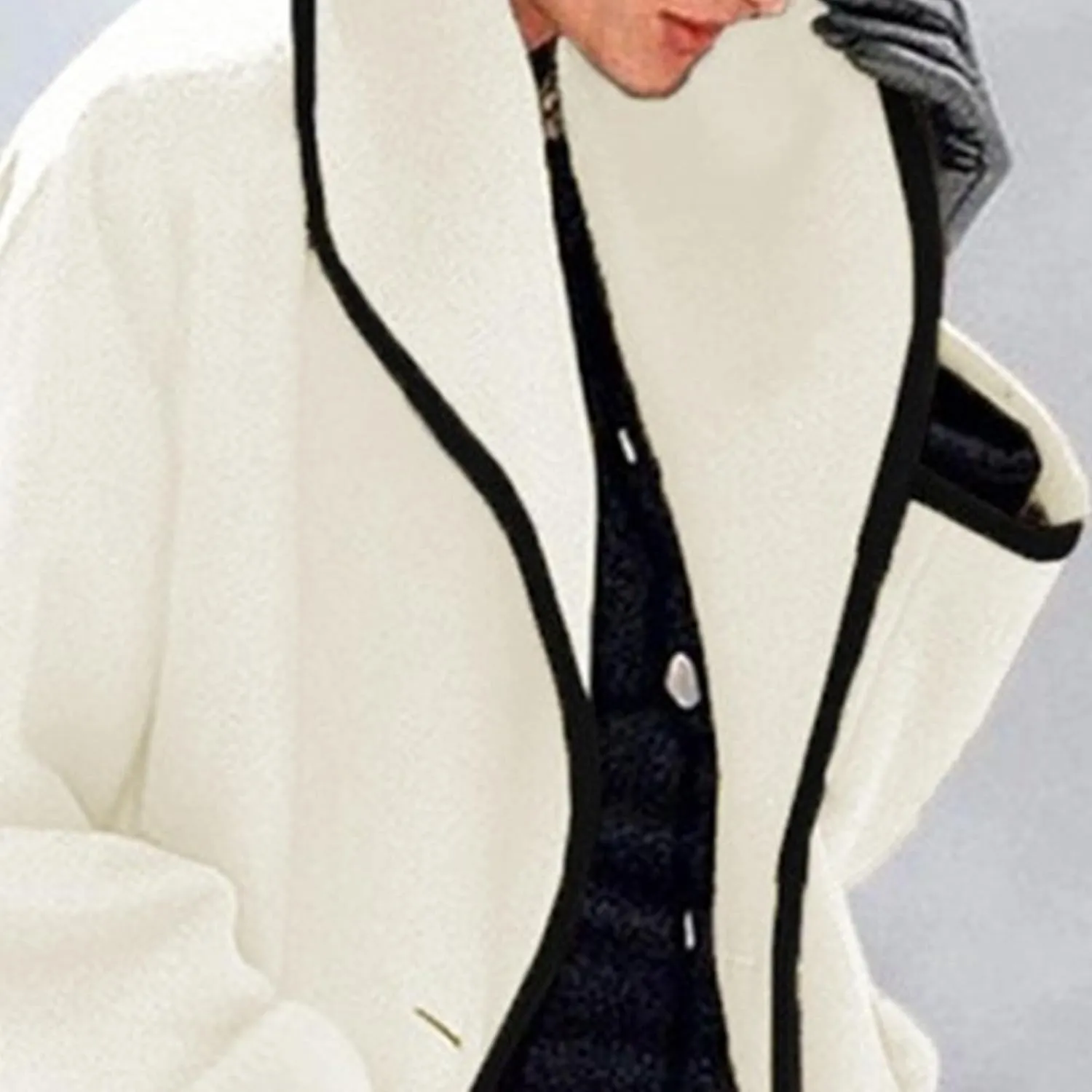 Maiyifu-GJ Wool Coat for Women Casual Notch Lapel Coat Plus Size Single Breasted Long Winter Wool Trench Pea Coat