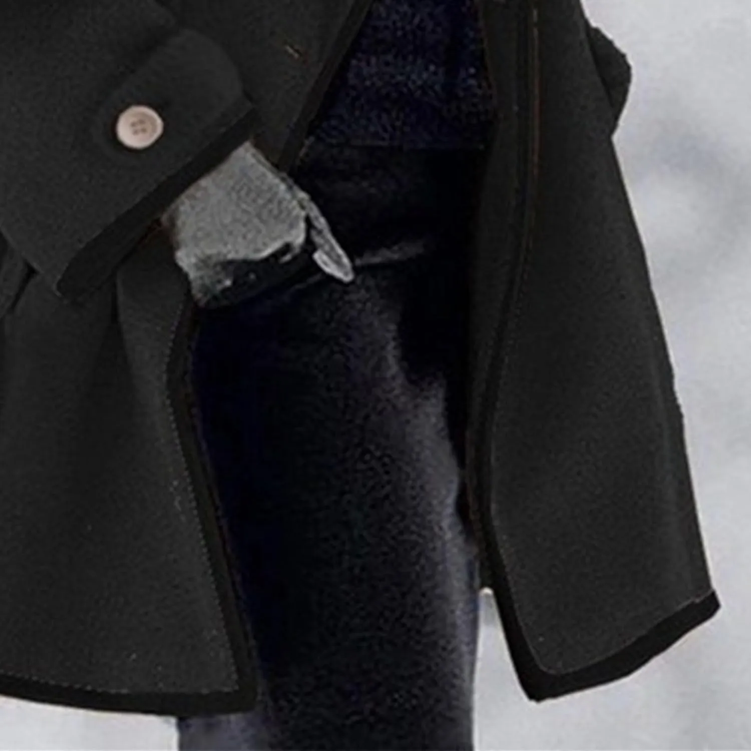 Maiyifu-GJ Wool Coat for Women Casual Notch Lapel Coat Plus Size Single Breasted Long Winter Wool Trench Pea Coat