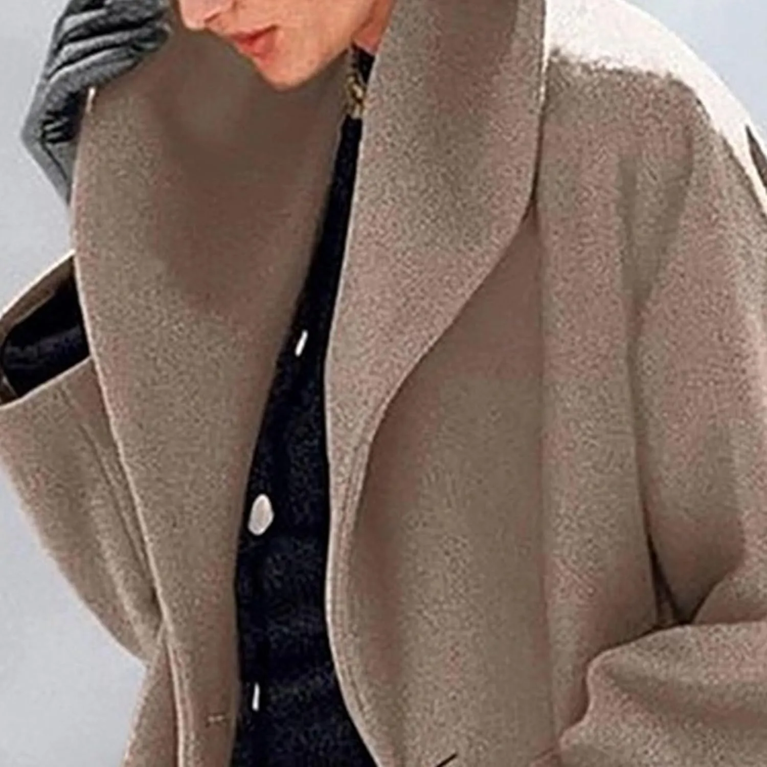 Maiyifu-GJ Wool Coat for Women Plus Size Pea Coat Winter Wool Coat Trench Jacket Ladies Warm Slim Long Overcoat Outwear