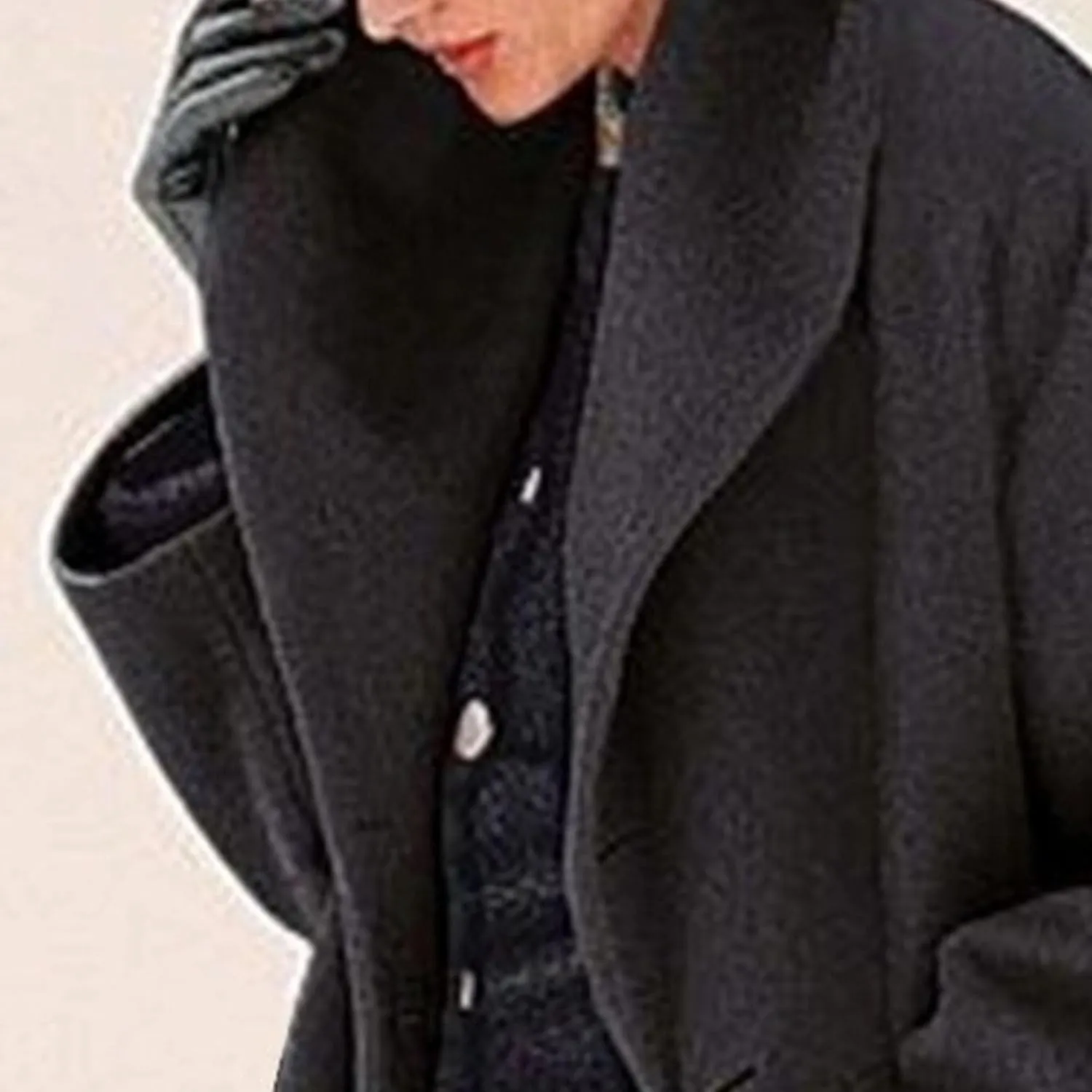 Maiyifu-GJ Wool Coat for Women Plus Size Pea Coat Winter Wool Coat Trench Jacket Ladies Warm Slim Long Overcoat Outwear