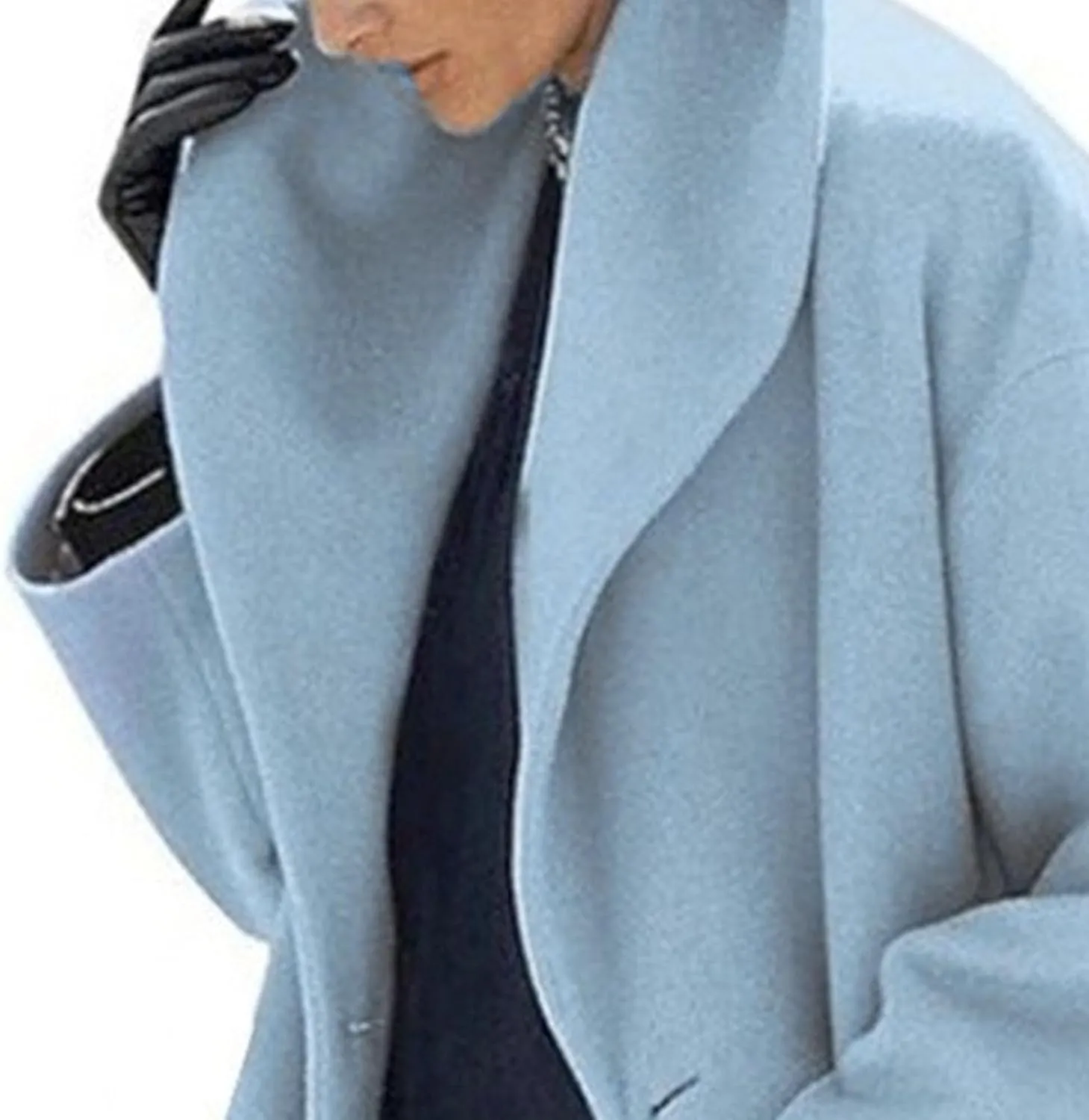 Maiyifu-GJ Wool Coat for Women Plus Size Pea Coat Winter Wool Coat Trench Jacket Ladies Warm Slim Long Overcoat Outwear